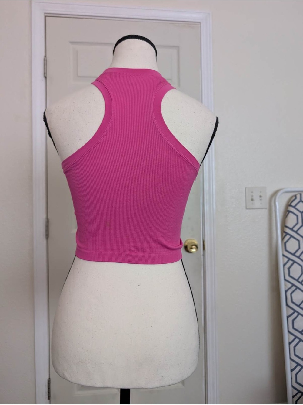 Othr Hot Pink Ribbed Racerback Crop Sports Bra